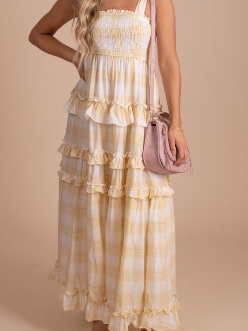 Yellow gingham dress